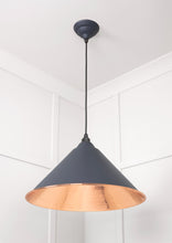 Load image into Gallery viewer, 49503SL Hammered Copper Hockley Pendant in Slate
