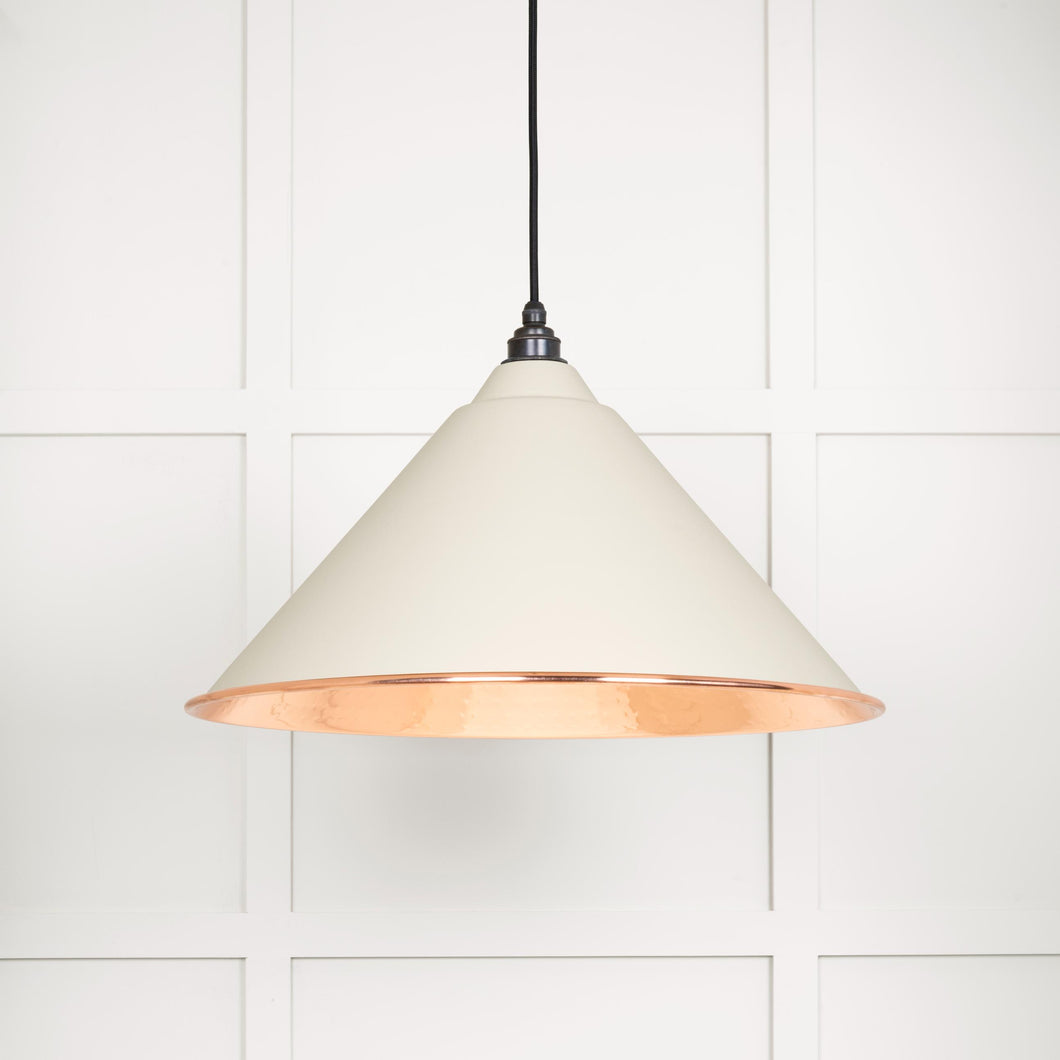 49503TE Hammered Copper Hockley Pendant in Teasel