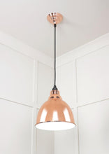 Load image into Gallery viewer, 49507 White Gloss Brindley Pendant in Copper
