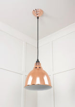 Load image into Gallery viewer, 49507 White Gloss Brindley Pendant in Copper
