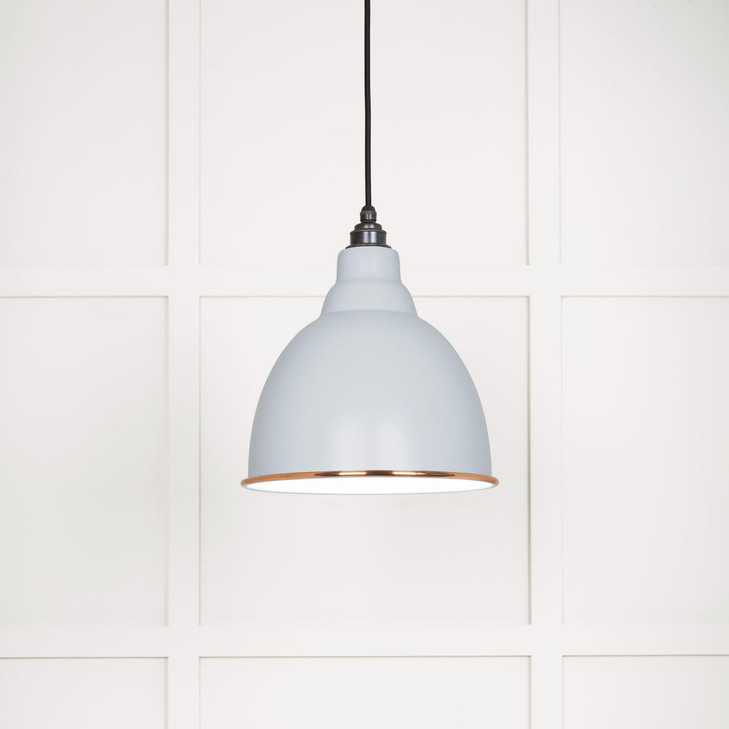 49507BI White Gloss Brindley Pendant in Birch