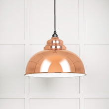 Load image into Gallery viewer, 49508 White Gloss Harborne Pendant in Copper
