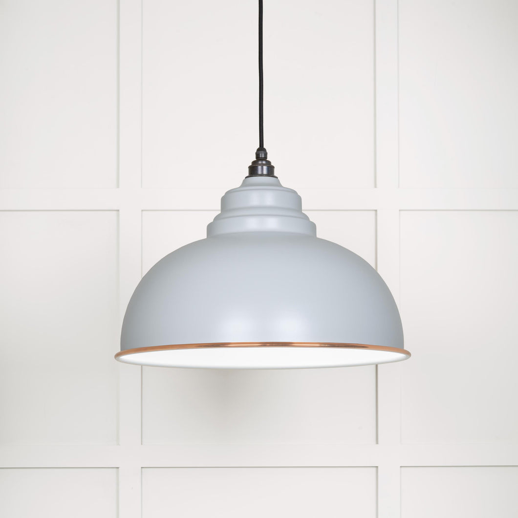 49508BI White Gloss Harborne Pendant in Birch