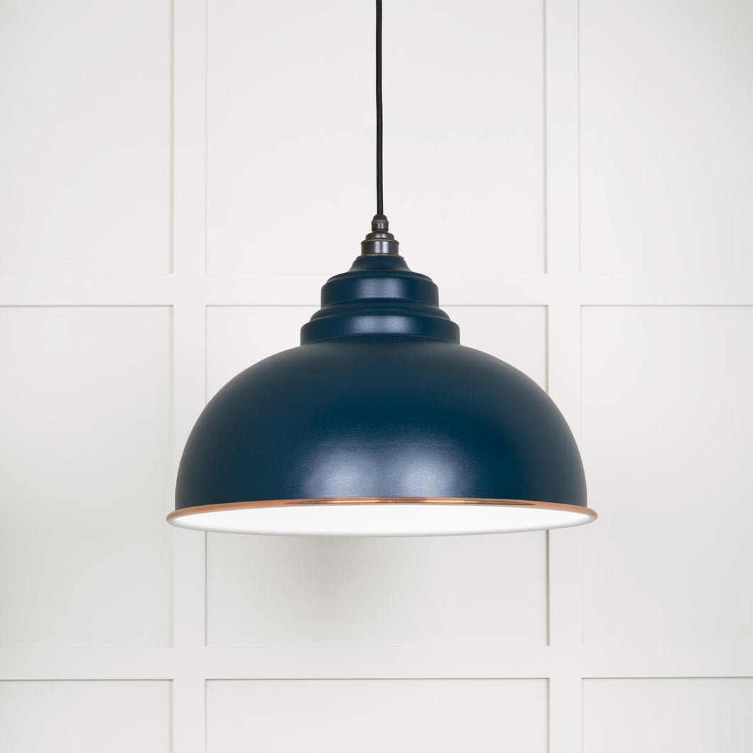 49508DU White Gloss Harborne Pendant in Dusk