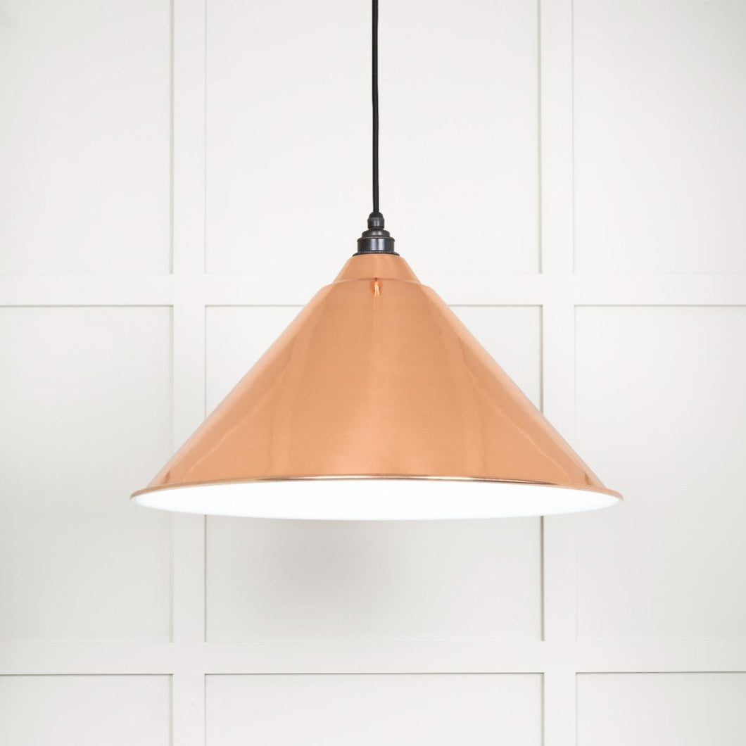 49510 White Gloss Hockley Pendant in Copper