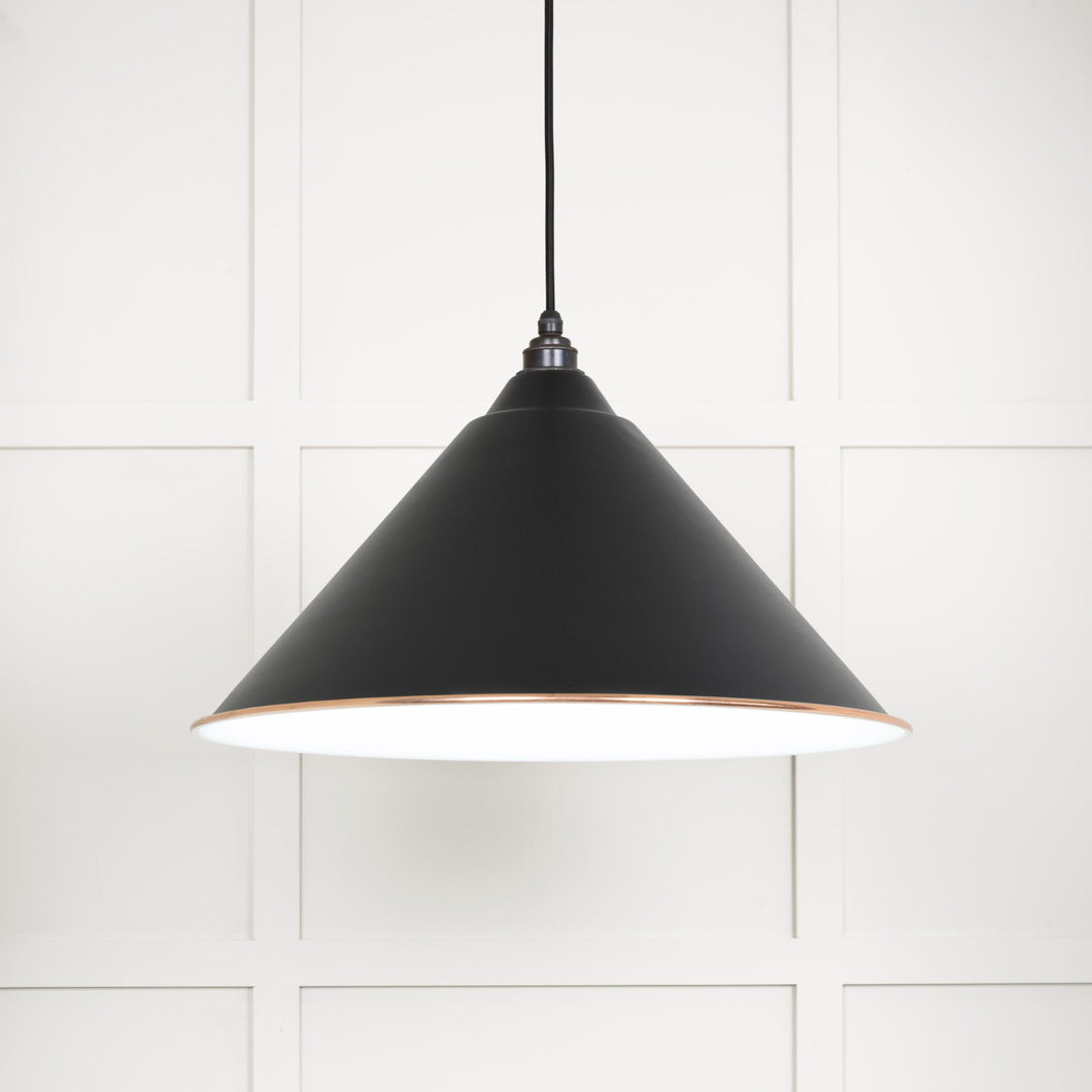 49510EB White Gloss Hockley Pendant in Elan Black