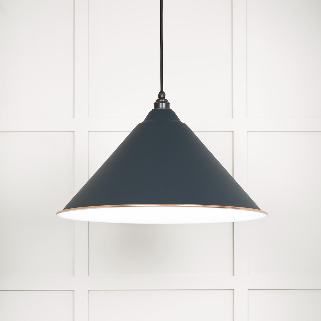 49510SO White Gloss Hockley Pendant in Soot