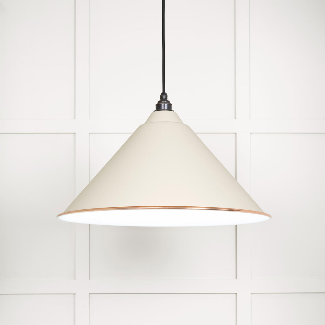 49510TE White Gloss Hockley Pendant in Teasel