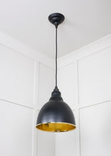 Load image into Gallery viewer, 49517EB Hammered Brass Brindley Pendant in Elan Black
