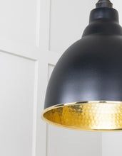 Load image into Gallery viewer, 49517EB Hammered Brass Brindley Pendant in Elan Black
