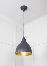 Load image into Gallery viewer, 49517SL Hammered Brass Brindley Pendant in Slate
