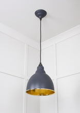 Load image into Gallery viewer, 49517SL Hammered Brass Brindley Pendant in Slate
