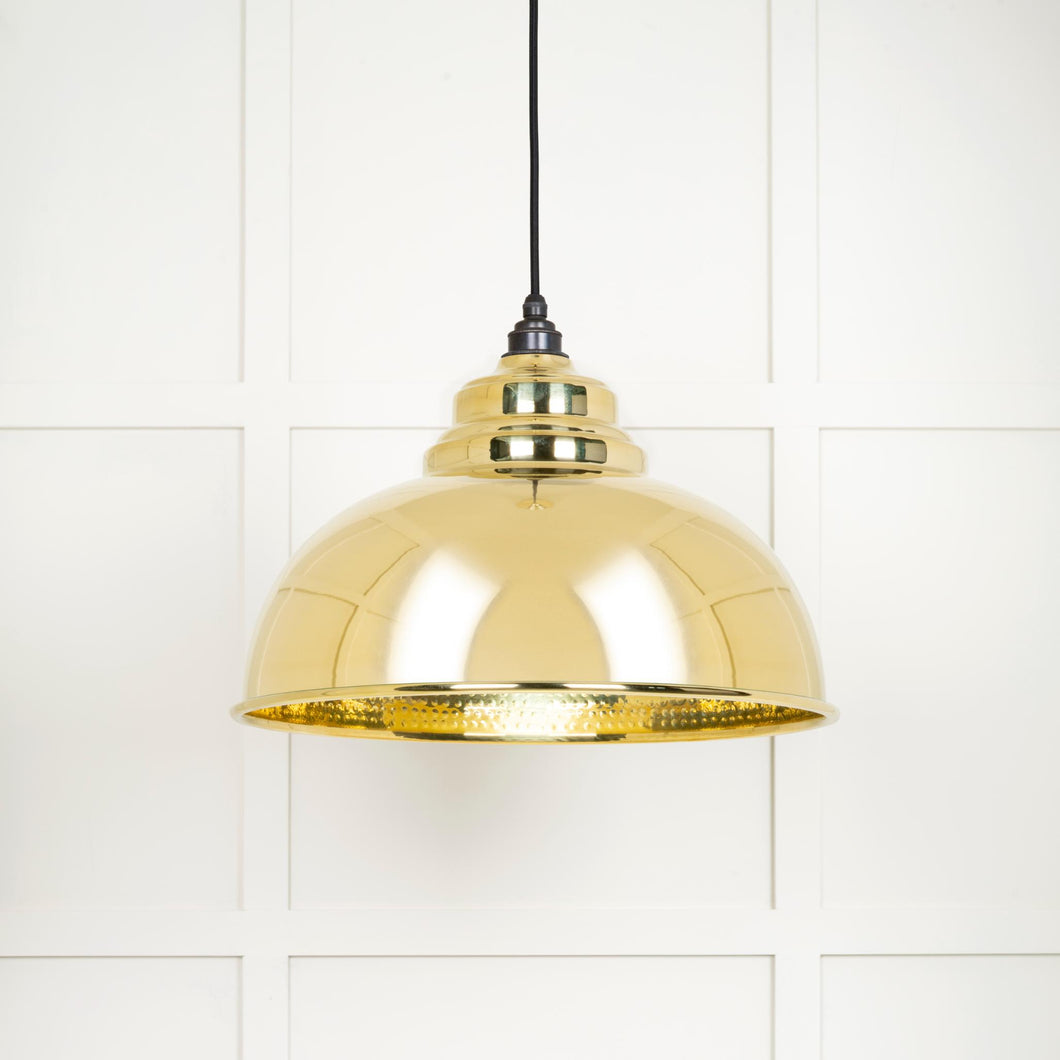 49521 Hammered Brass Harborne Pendant