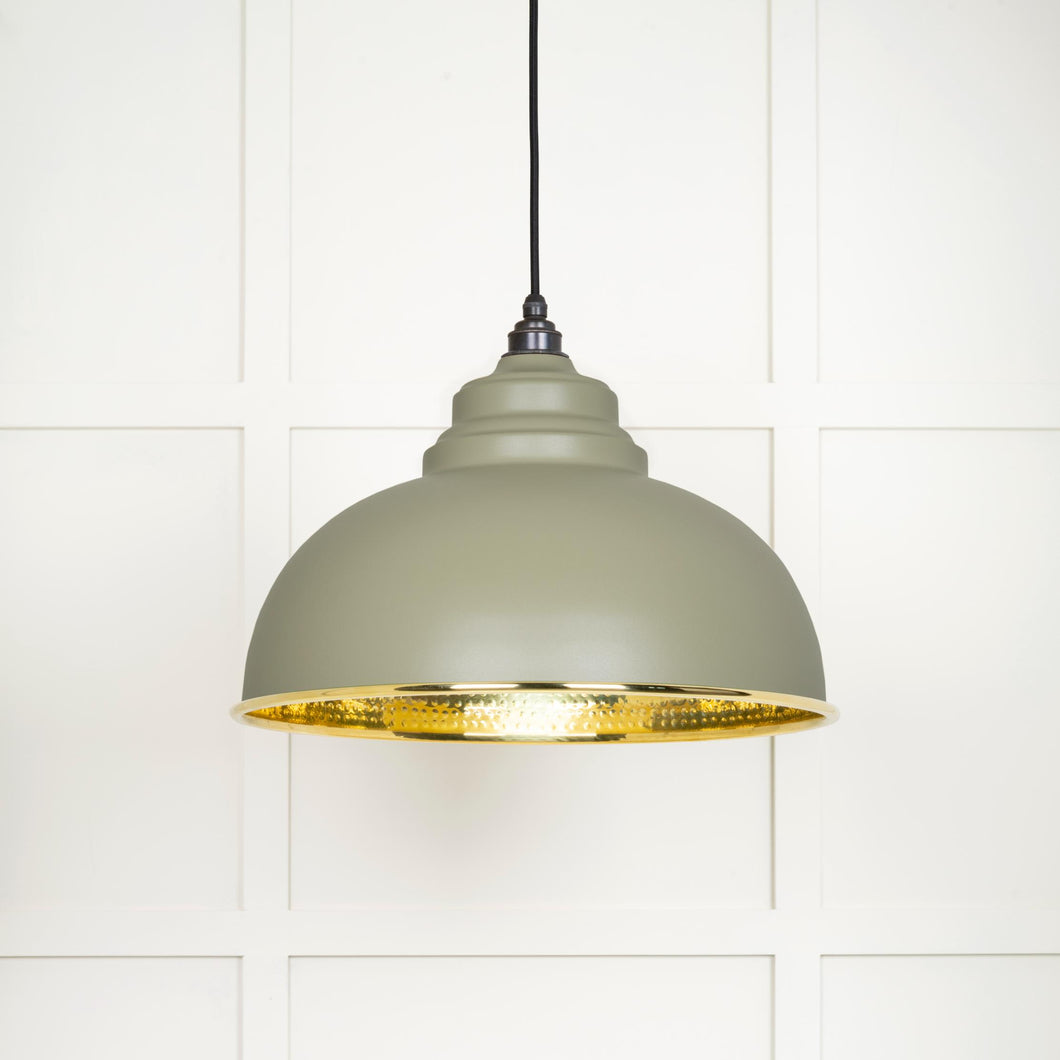 49521TU Hammered Brass Harborne Pendant in Tump