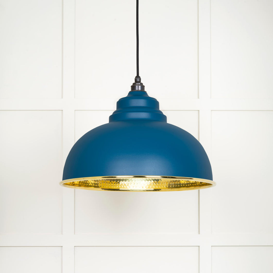 49521U Hammered Brass Harborne Pendant in Upstream