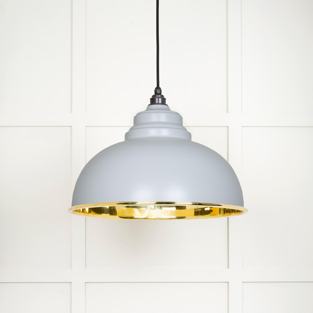 49522BI Smooth Brass Harborne Pendant in Birch