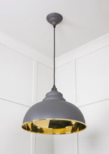 Load image into Gallery viewer, 49522BL Smooth Brass Harborne Pendant in Bluff
