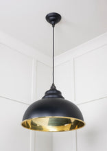 Load image into Gallery viewer, 49522EB Smooth Brass Harborne Pendant in Elan Black
