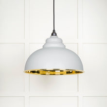 Load image into Gallery viewer, 49522F Smooth Brass Harborne Pendant in Flock
