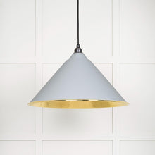 Load image into Gallery viewer, 49523BI Hammered Brass Hockley Pendant in Birch
