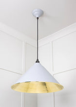 Load image into Gallery viewer, 49523BI Hammered Brass Hockley Pendant in Birch
