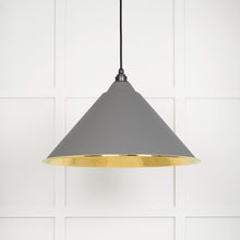 Load image into Gallery viewer, 49523BL Hammered Brass Hockley Pendant in Bluff
