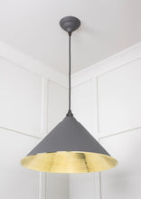 Load image into Gallery viewer, 49523BL Hammered Brass Hockley Pendant in Bluff
