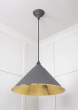 Load image into Gallery viewer, 49523BL Hammered Brass Hockley Pendant in Bluff
