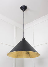 Load image into Gallery viewer, 49523EB Hammered Brass Hockley Pendant in Elan Black
