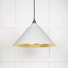 Load image into Gallery viewer, 49523F Hammered Brass Hockley Pendant in Flock
