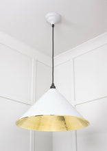Load image into Gallery viewer, 49523F Hammered Brass Hockley Pendant in Flock
