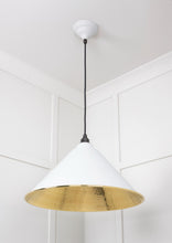 Load image into Gallery viewer, 49523F Hammered Brass Hockley Pendant in Flock
