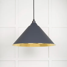 Load image into Gallery viewer, 49523SL Hammered Brass Hockley Pendant in Slate
