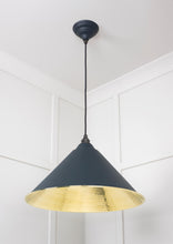 Load image into Gallery viewer, 49523SO Hammered Brass Hockley Pendant in Soot
