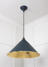 Load image into Gallery viewer, 49523SO Hammered Brass Hockley Pendant in Soot
