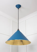 Load image into Gallery viewer, 49523U Hammered Brass Hockley Pendant in Upstream
