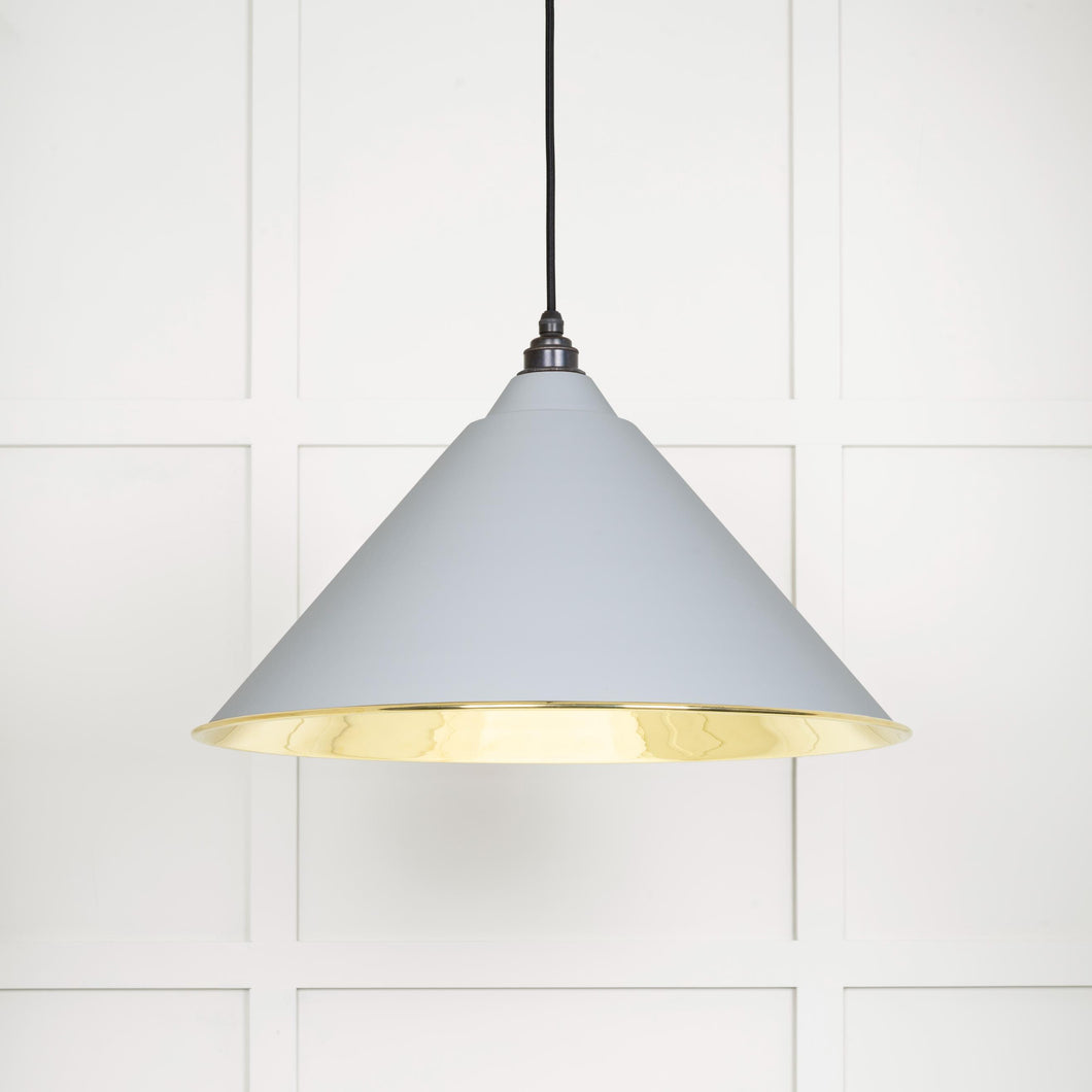 49524BI Smooth Brass Hockley Pendant in Birch