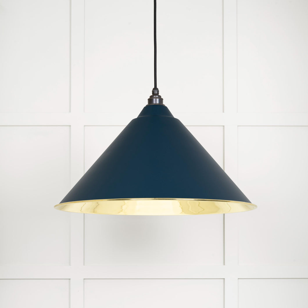 49524DU Smooth Brass Hockley Pendant in Dusk