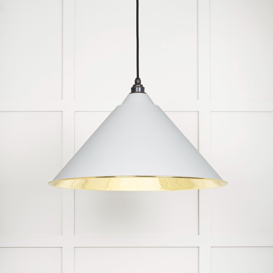 49524F Smooth Brass Hockley Pendant in Flock