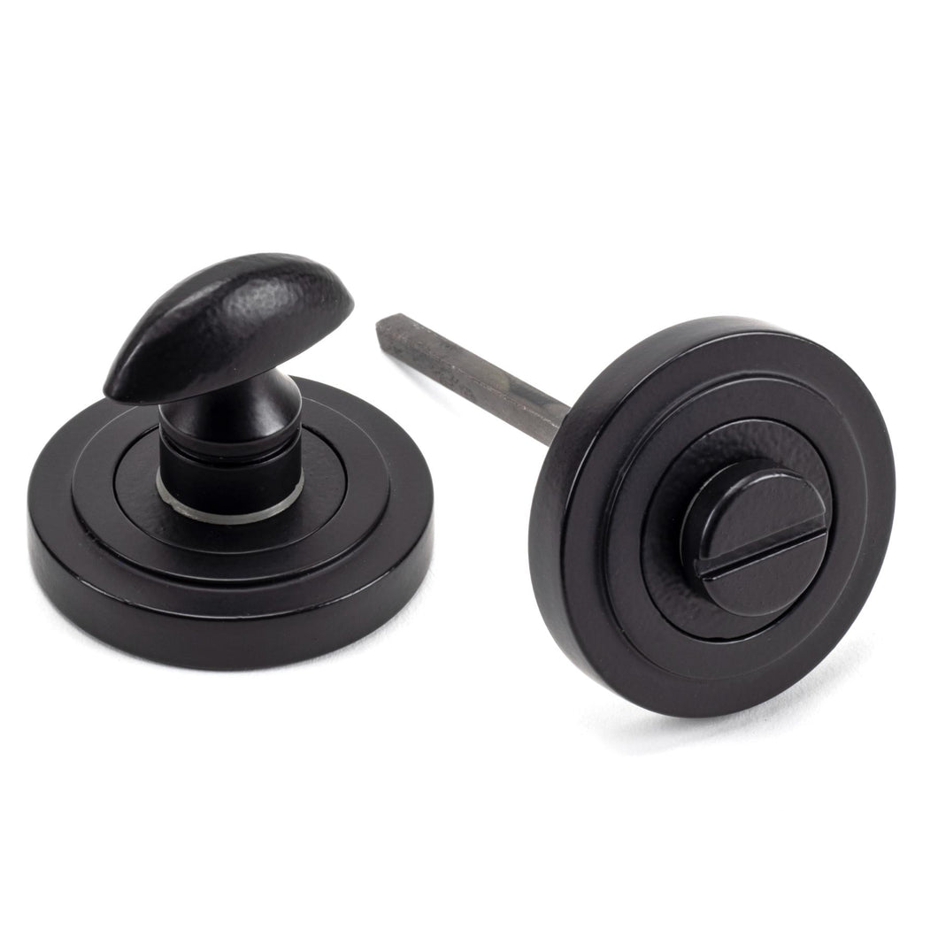 49545 Matt Black Round Thumbturn Set (Art Deco)