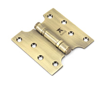 Load image into Gallery viewer, 49551 Aged Brass 4&quot; x 2&quot; x 4&quot;  Parliament Hinge (pair) ss
