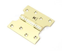 Load image into Gallery viewer, 49554 Polished Brass 4&quot; x 2&quot; x 4&quot;  Parliament Hinge (pair) ss

