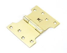 Load image into Gallery viewer, 49555 Polished Brass 4&quot; x 3&quot; x 5&quot;  Parliament Hinge (pair) ss
