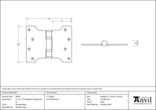 Load image into Gallery viewer, 49555 Polished Brass 4&quot; x 3&quot; x 5&quot;  Parliament Hinge (pair) ss
