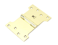 Load image into Gallery viewer, 49556 Polished Brass 4&quot; x 4&quot; x 6&quot;  Parliament Hinge (pair) ss
