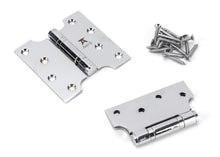 Load image into Gallery viewer, 49557 Polished Chrome 4&quot; x 2&quot; x 4&quot;  Parliament Hinge (pair) ss
