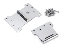 Load image into Gallery viewer, 49559 Polished Chrome 4&quot; x 4&quot; x 6&quot;  Parliament Hinge (pair) ss
