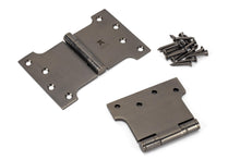 Load image into Gallery viewer, 49562 Aged Bronze 4&quot; x 4&quot; x 6&quot;  Parliament Hinge (pair) ss
