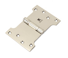 Load image into Gallery viewer, 49565 Polished Nickel 4&quot; x 4&quot; x 6&quot;  Parliament Hinge (pair) ss
