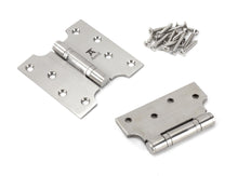 Load image into Gallery viewer, 49566 Satin SS 4&quot; x 2&quot; x 4&quot;  Parliament Hinge (pair)
